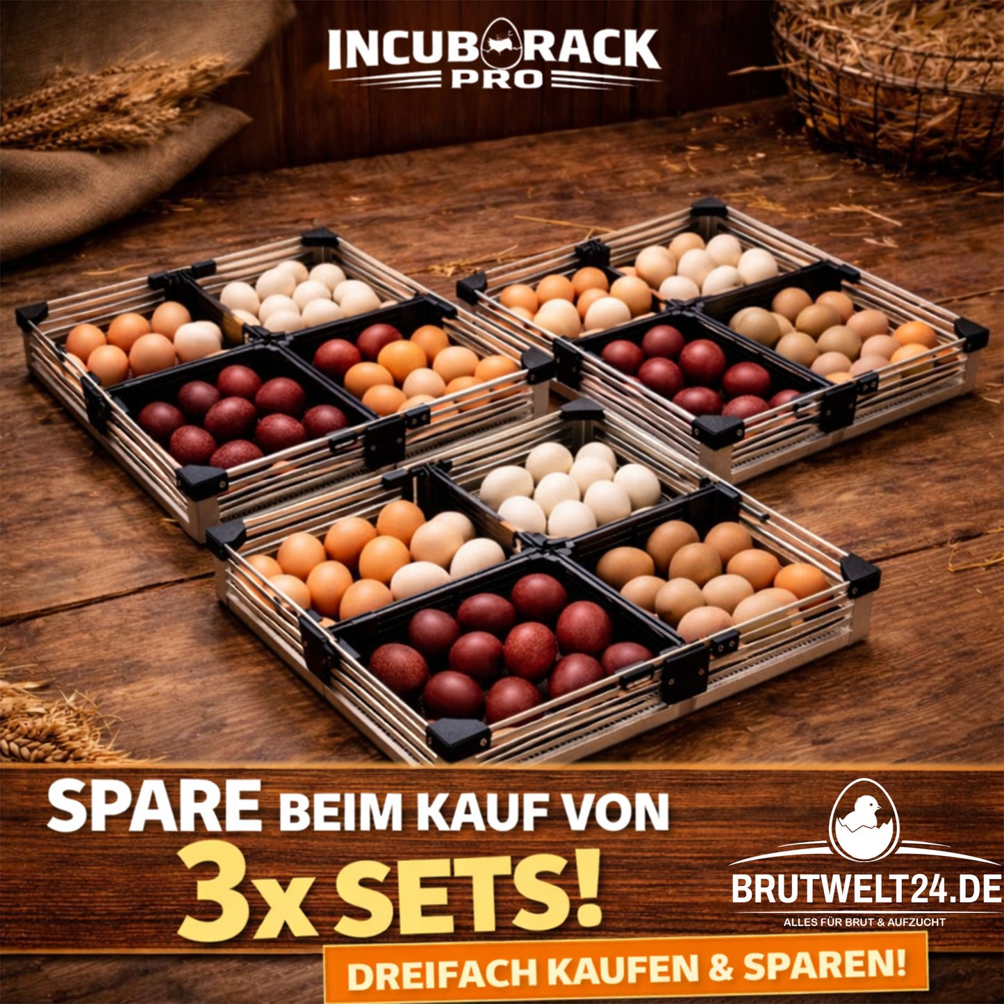 3x Profi Set Incub Rack PRO Trennsystem für Brutautomaten